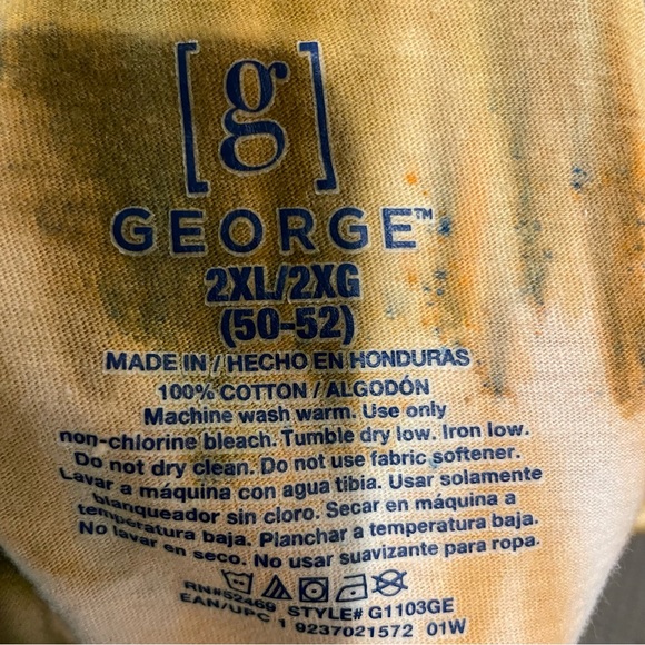 Tiedye vneck tshirt 2XL autumn spiral in brown, orange, and gold gravity dye - Picture 7 of 7